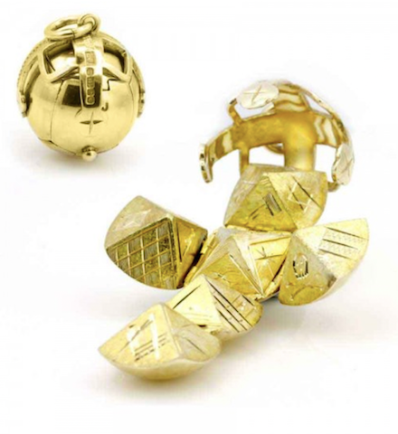 golden masonic orb pendant